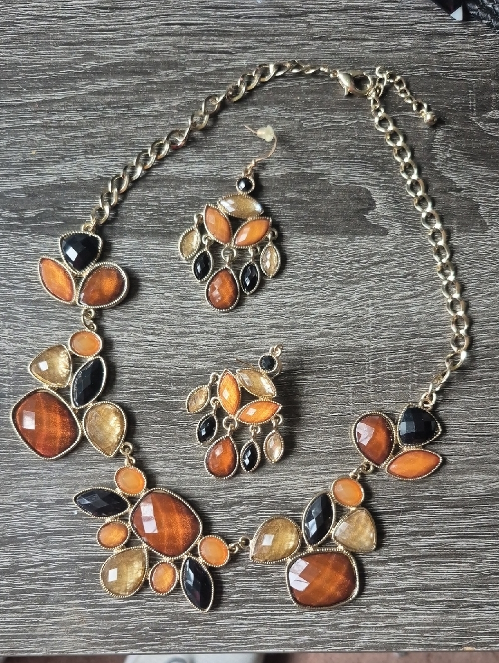 Floral Statement Necklace And Earring Set